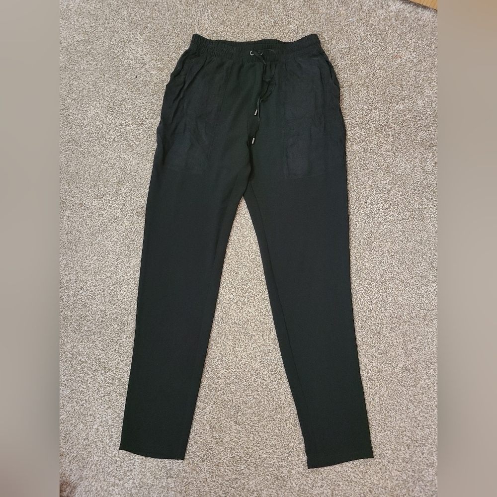 Soaked in Luxury Sydney black faux suede pocket joggers